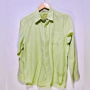 Tommy Bahama relax Shirt Green Stripes Costal Fresh Beach Resort Wear Men’s S